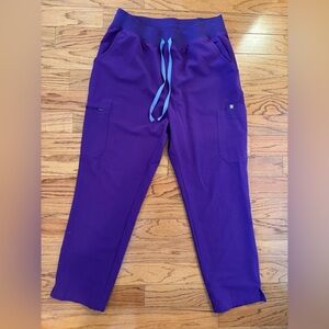 Figs Digital Grape High Waisted Yola Skinny Scrub Pant